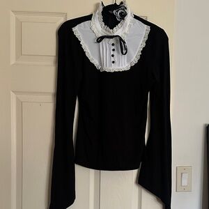 Killstar Elegant Black and White Women's Top